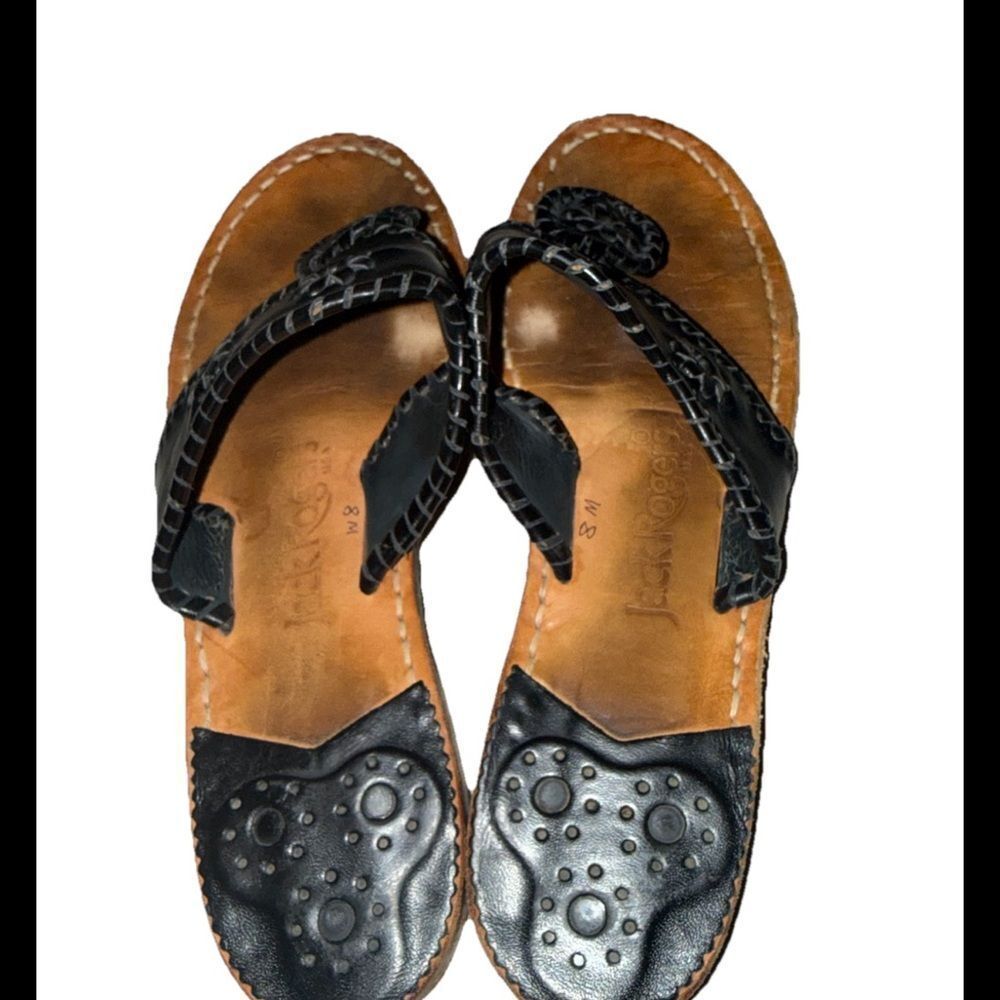 Jack Rogers Black Flat Sandal Size 8 - Picture 3 of 7
